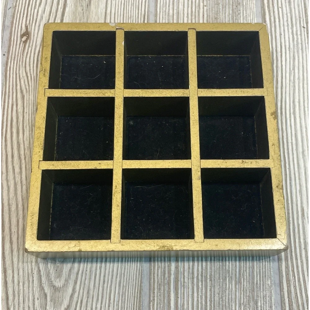 Target Tic-Tac-Toe Gold Wood Decorative Board Game Coffee Table Decor 081080892